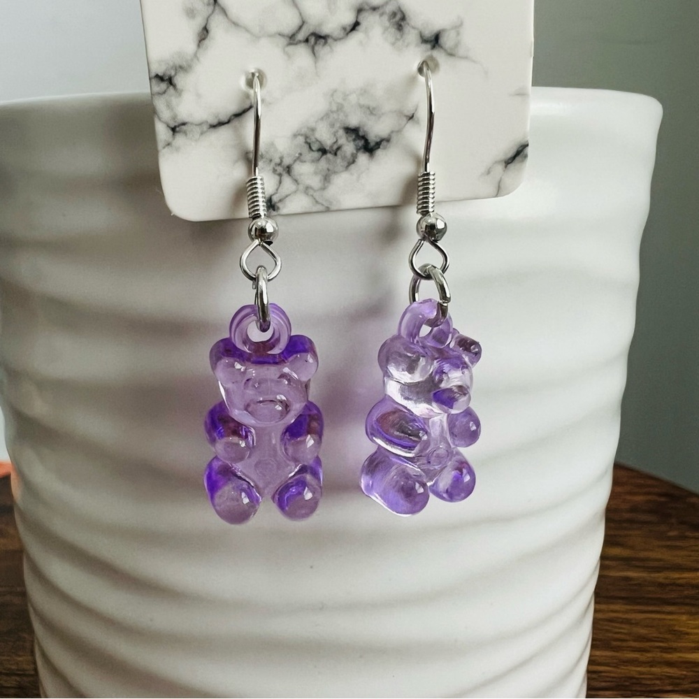Purple Gummy Bear Earrings